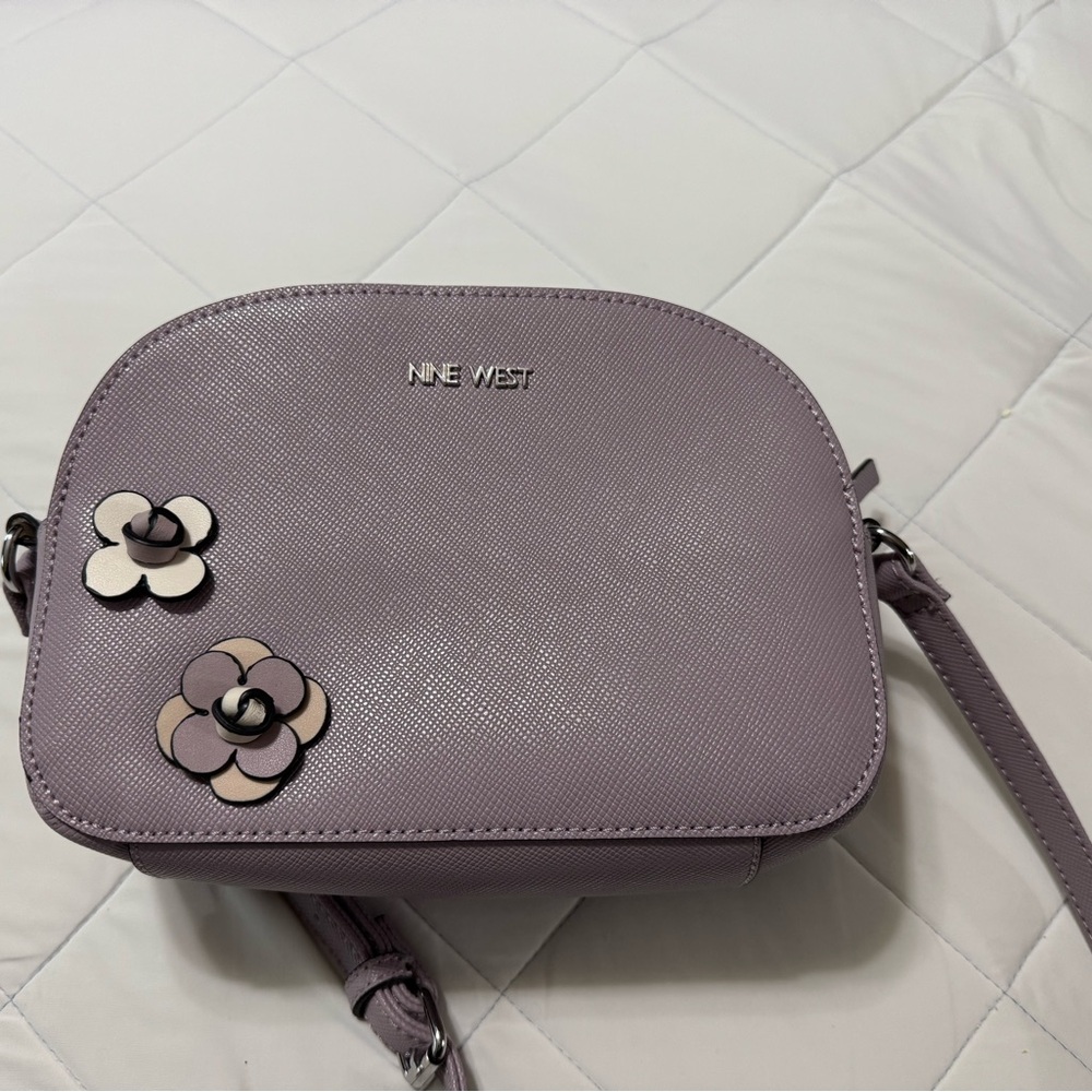 NWOT Nine West Purple Floral Embellished Crossbody